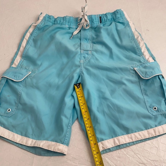 Joe Boxer aqua white lined swim trunks S - Picture 7 of 8